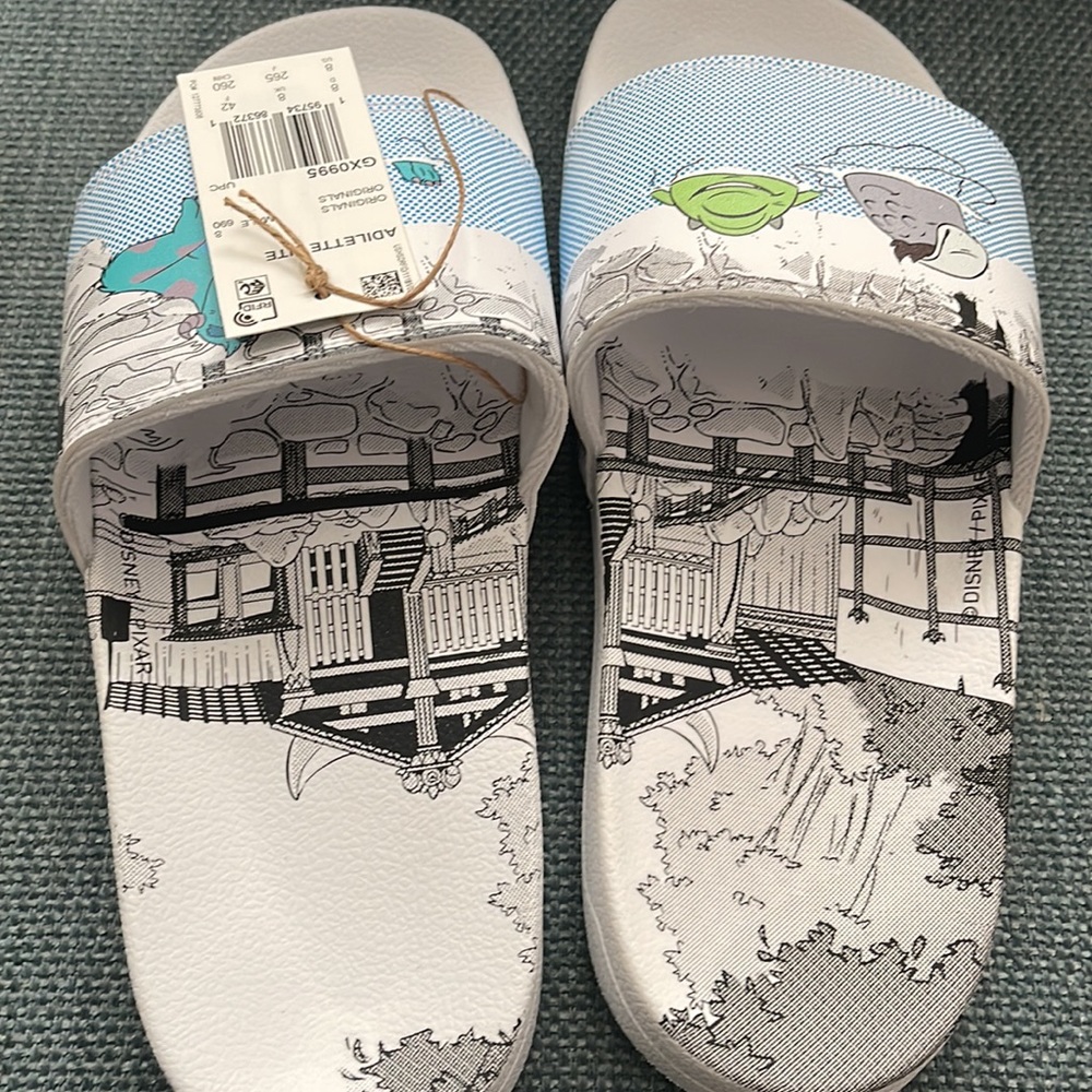 Men's Adidas MONSTERS INC. X ADILETTE LITE 'MIKE & SULLEY' Slide - Size 8